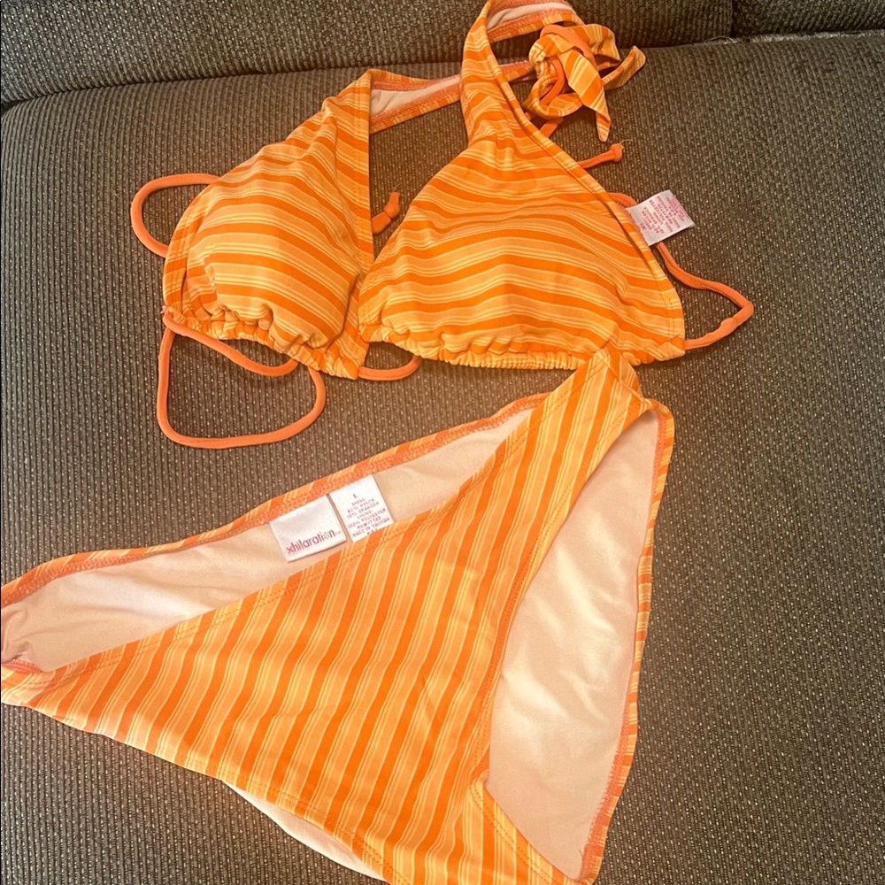 Xhilaration Orange Striped Bikini